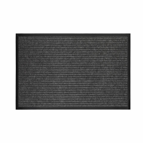 Коврик придверный 50х80 см, СЕРЫЙ, влаго-грязезащитный, 450 г/м2, ребристый, PRIMILA EXTRA, 701023