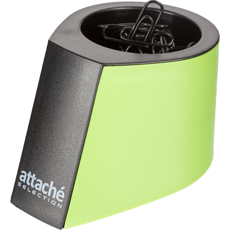 Скрепочница магнитная Attache Selection, цвет черный/зеленый