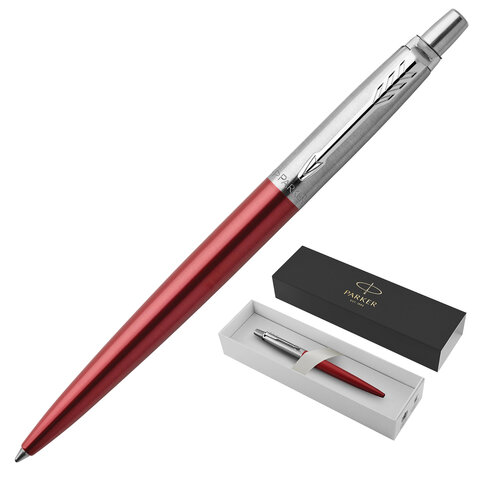 Ручка шариковая PARKER "Jotter Core Kensington Red CT", корпус красный, хромированные детали, синяя, 1953187