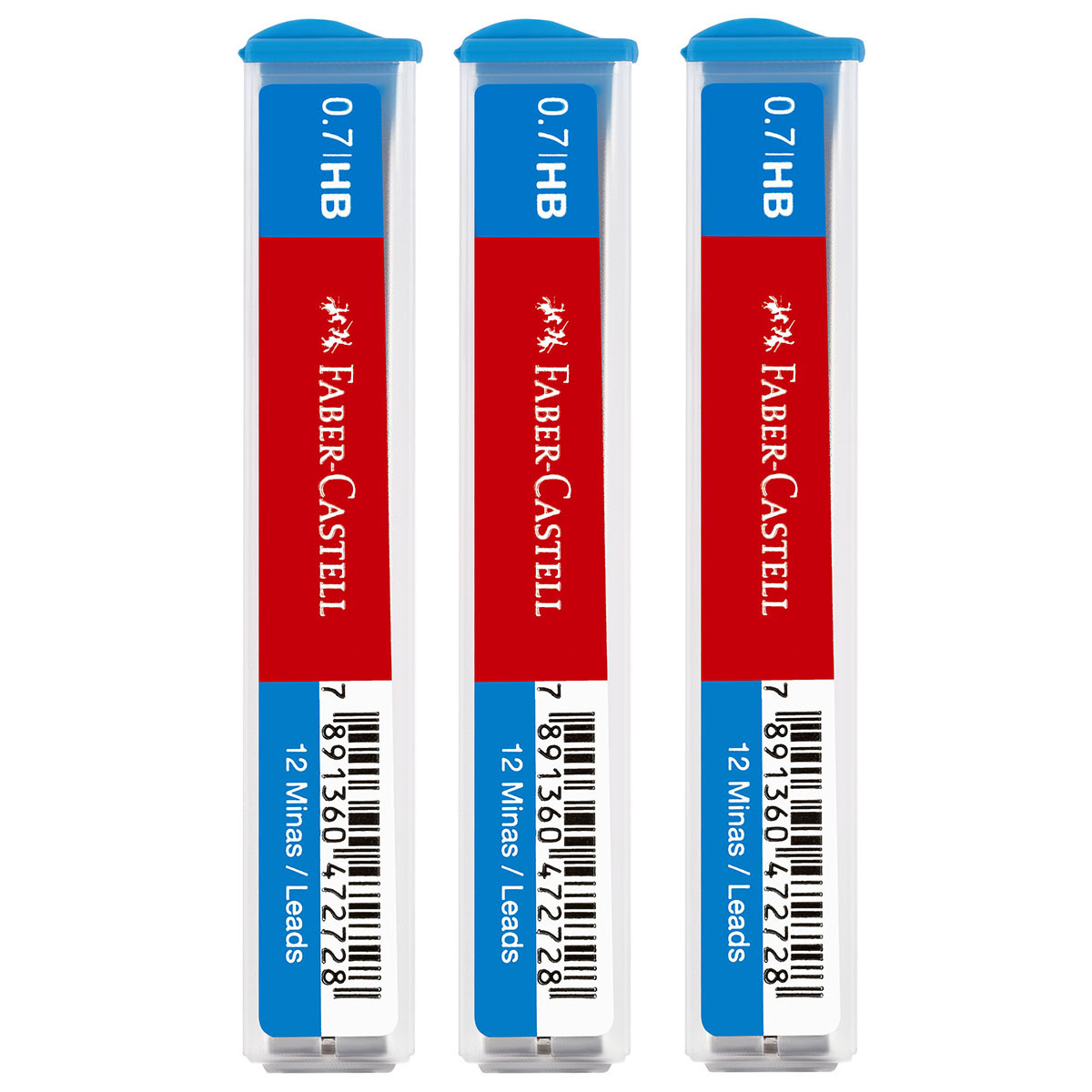 Грифели для механических карандашей Faber-Castell "Polymer", 0,7мм, HB, набор 3шт., европодвес