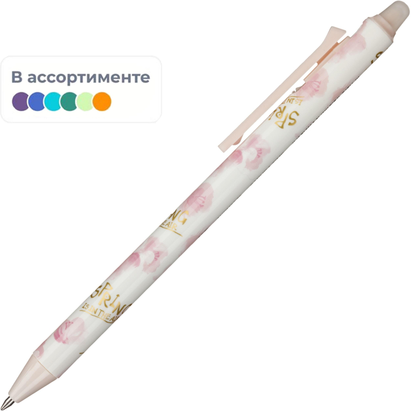 Ручка гелевая автомат. M&G Sakura Time, стир., д.ш.0,7 мм, син, асс