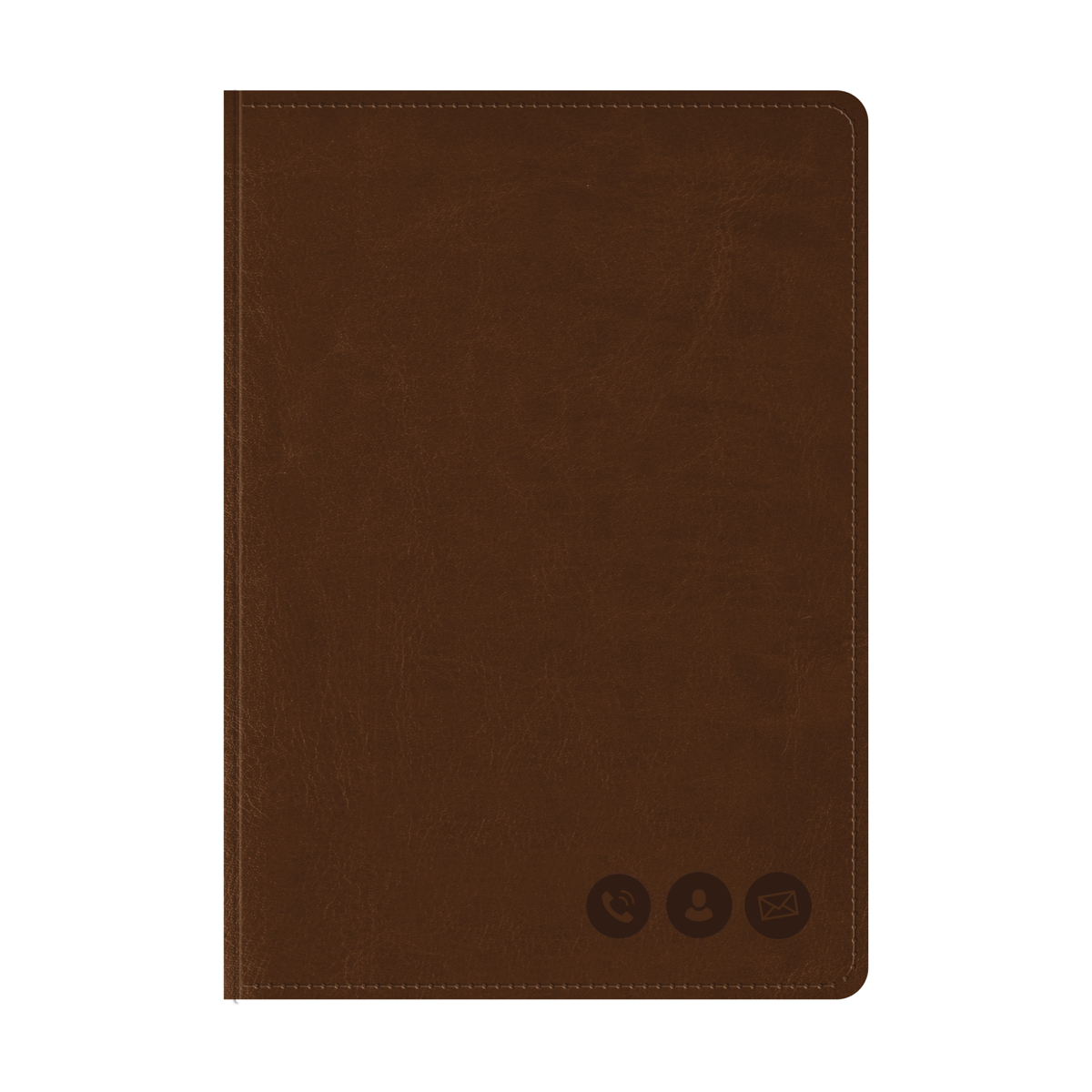 Телефонная книга А5, 80л., кожзам, OfficeSpace "Nebraska" коричневый с вырубкой