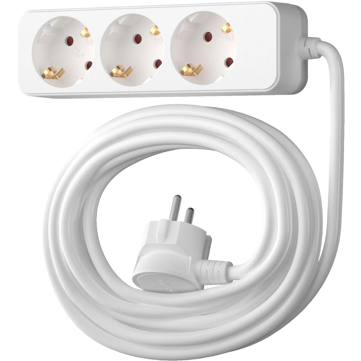 Удлинитель сетевой ФОТОН 16-103Е, 10м, 3 розетки, 16А, с заземл, Белый