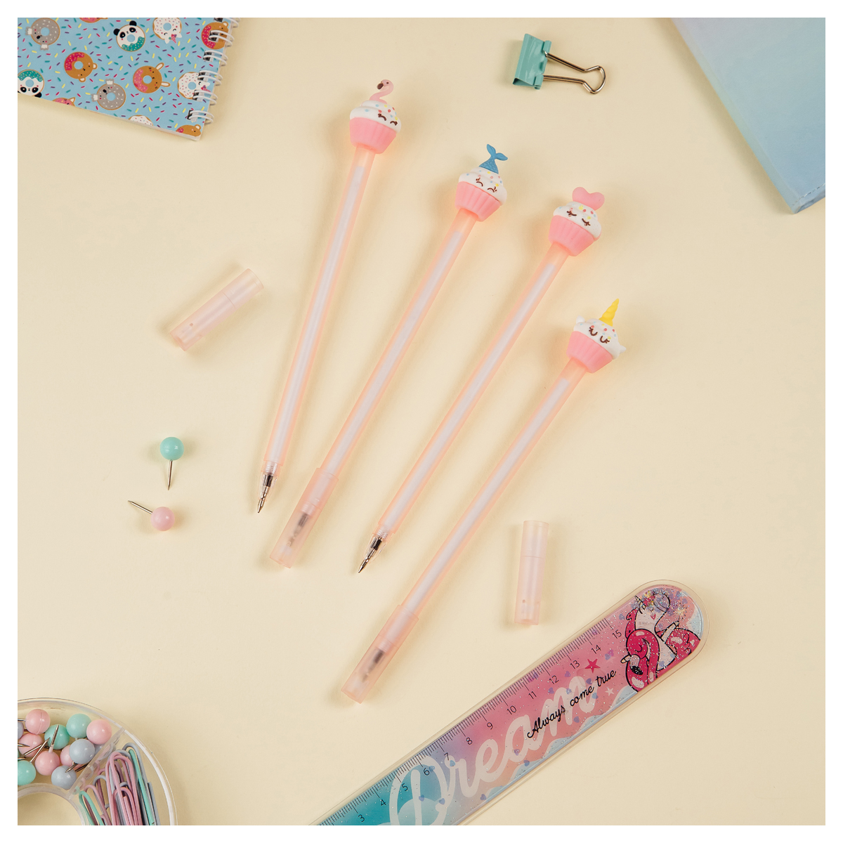 Ручка шариковая MESHU "Small Princess Cake", синяя, 0,7мм, корпус ассорти