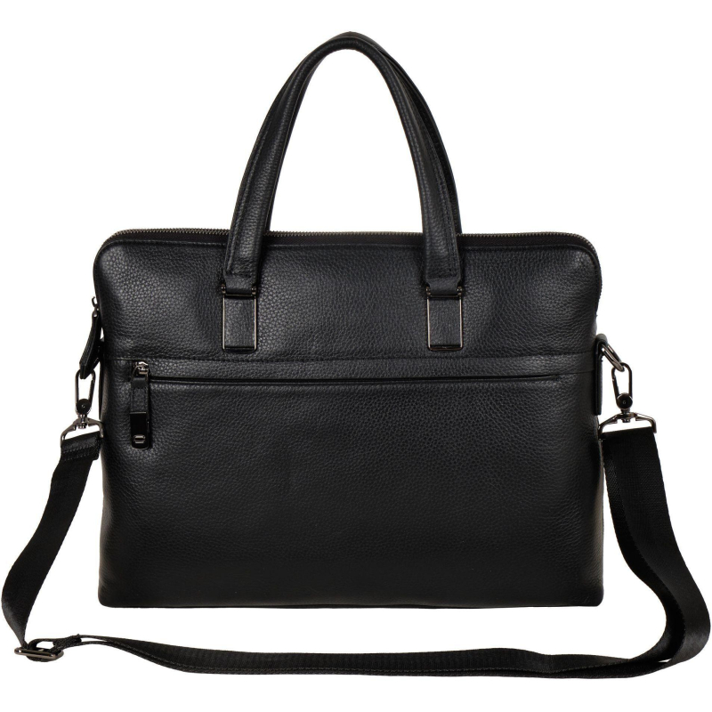 Сумка мужск кожаная  9975 черная А4