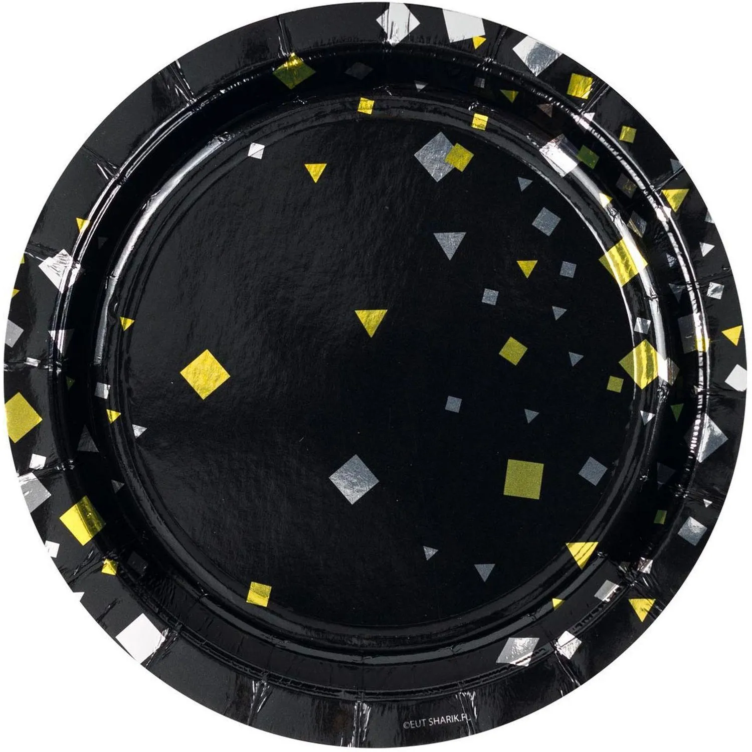 Набор тарелок Конфетти Party черная 17см 6шт/уп,1502-5497