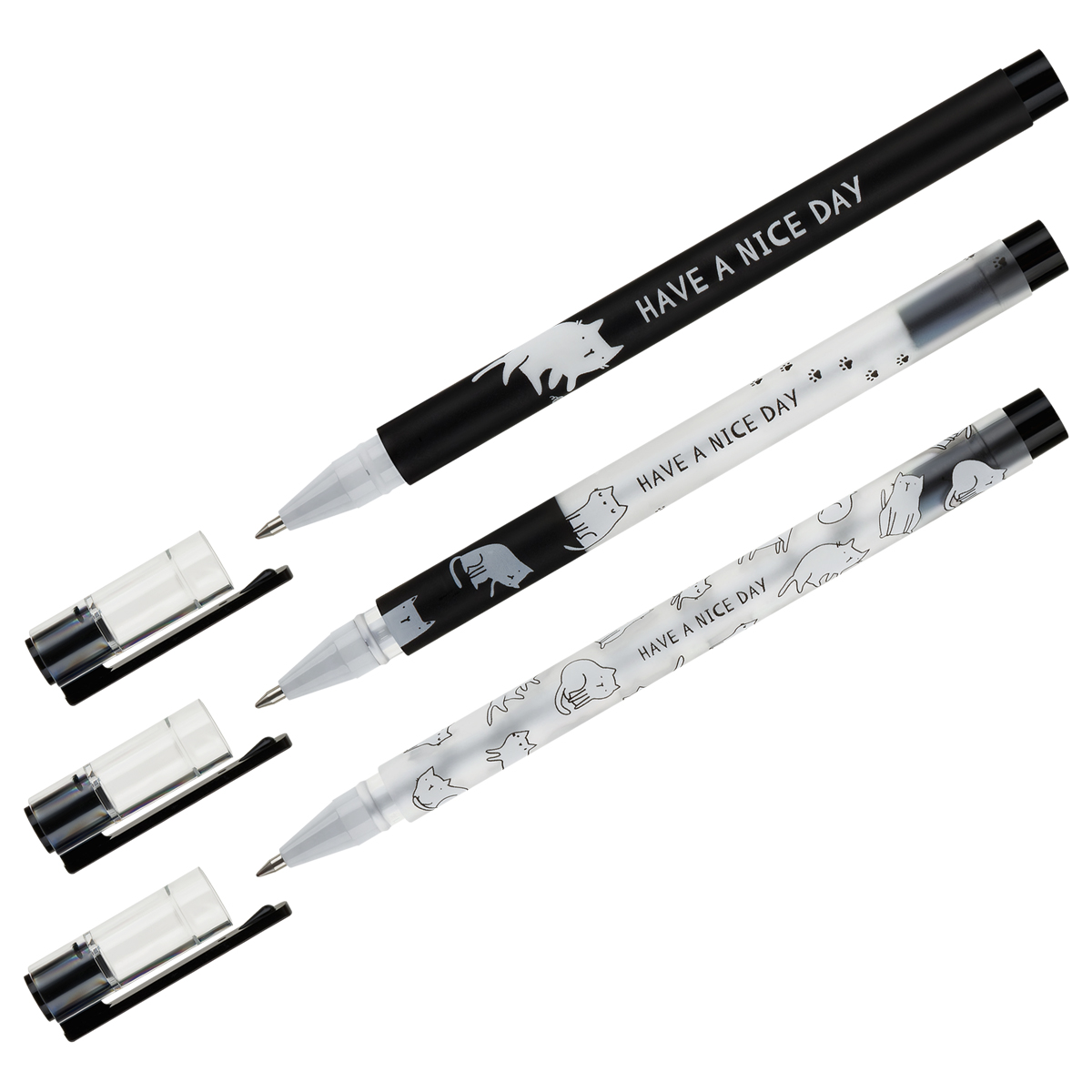 Ручка шариковая MESHU "Cute pattern" синяя, 0,5мм, корпус ассорти