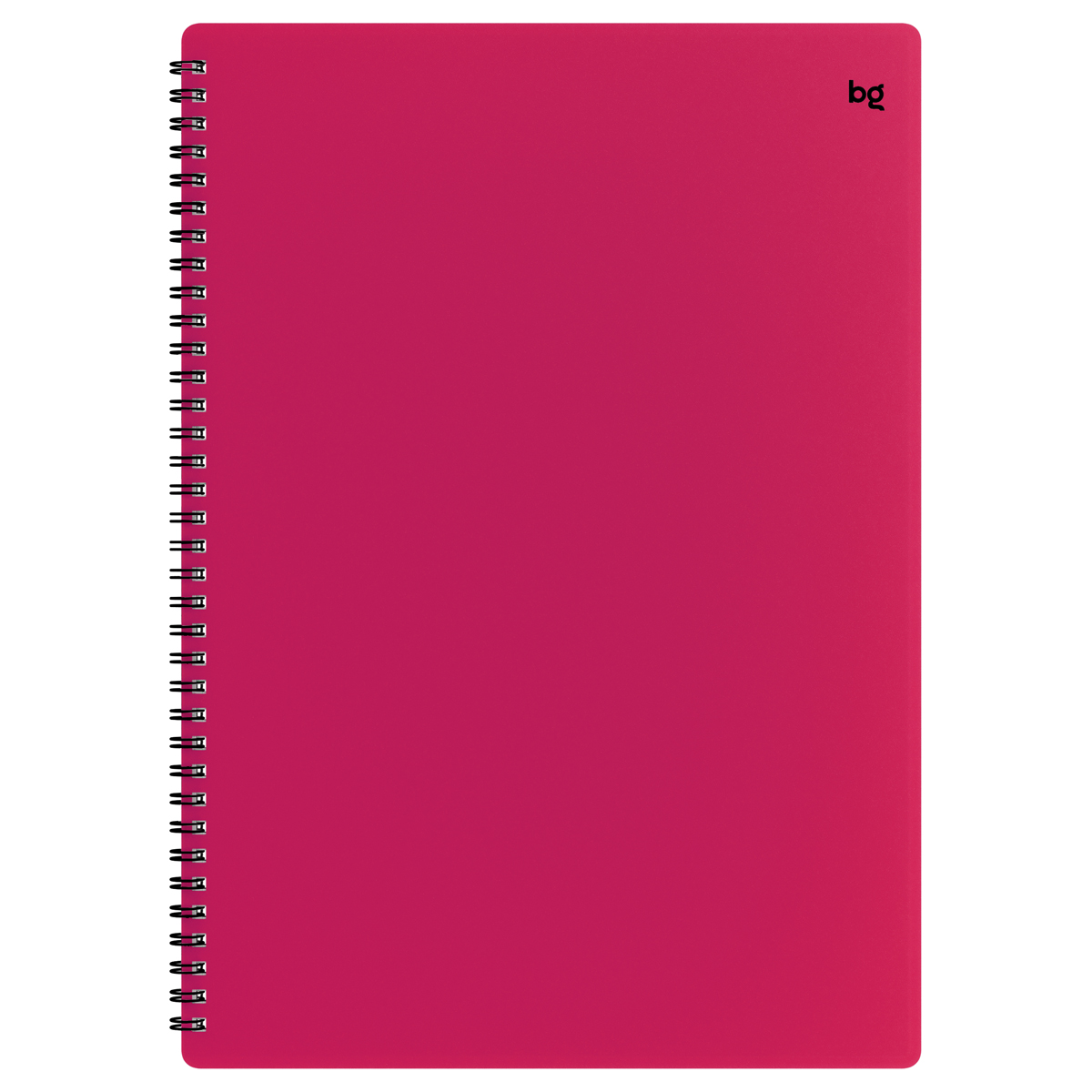 Тетрадь 80л., А4 клетка на гребне BG "Neon", пластиковая обложка, розовый