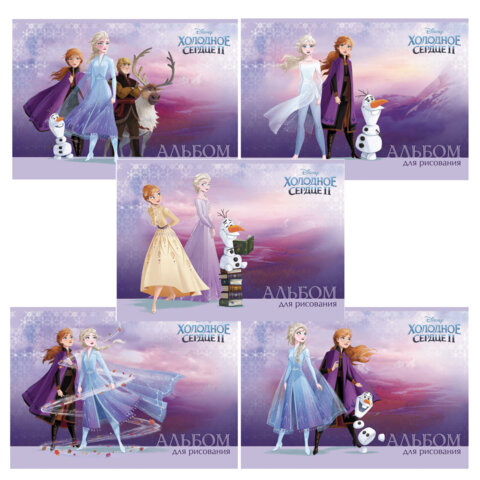Альбом д/рис. А4 30л., скоба, обложка картон, HATBER, 205х290мм, Холодное сердце (DISNEY), 30А4В