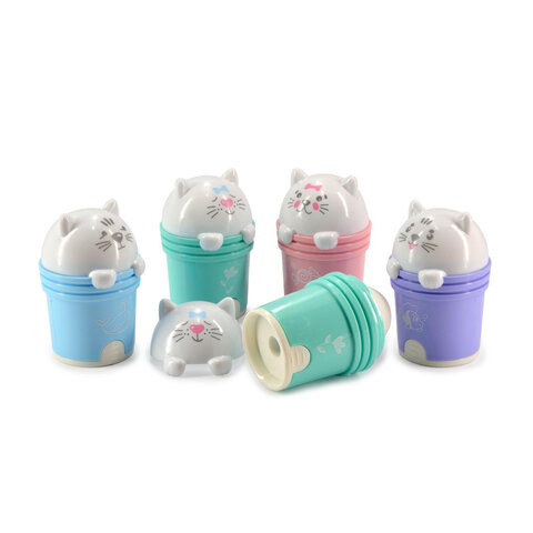 Точилка с ластиком BRUNO VISCONTI FunSharp, с контейнером, пластиковая, ассорти, 35-0022