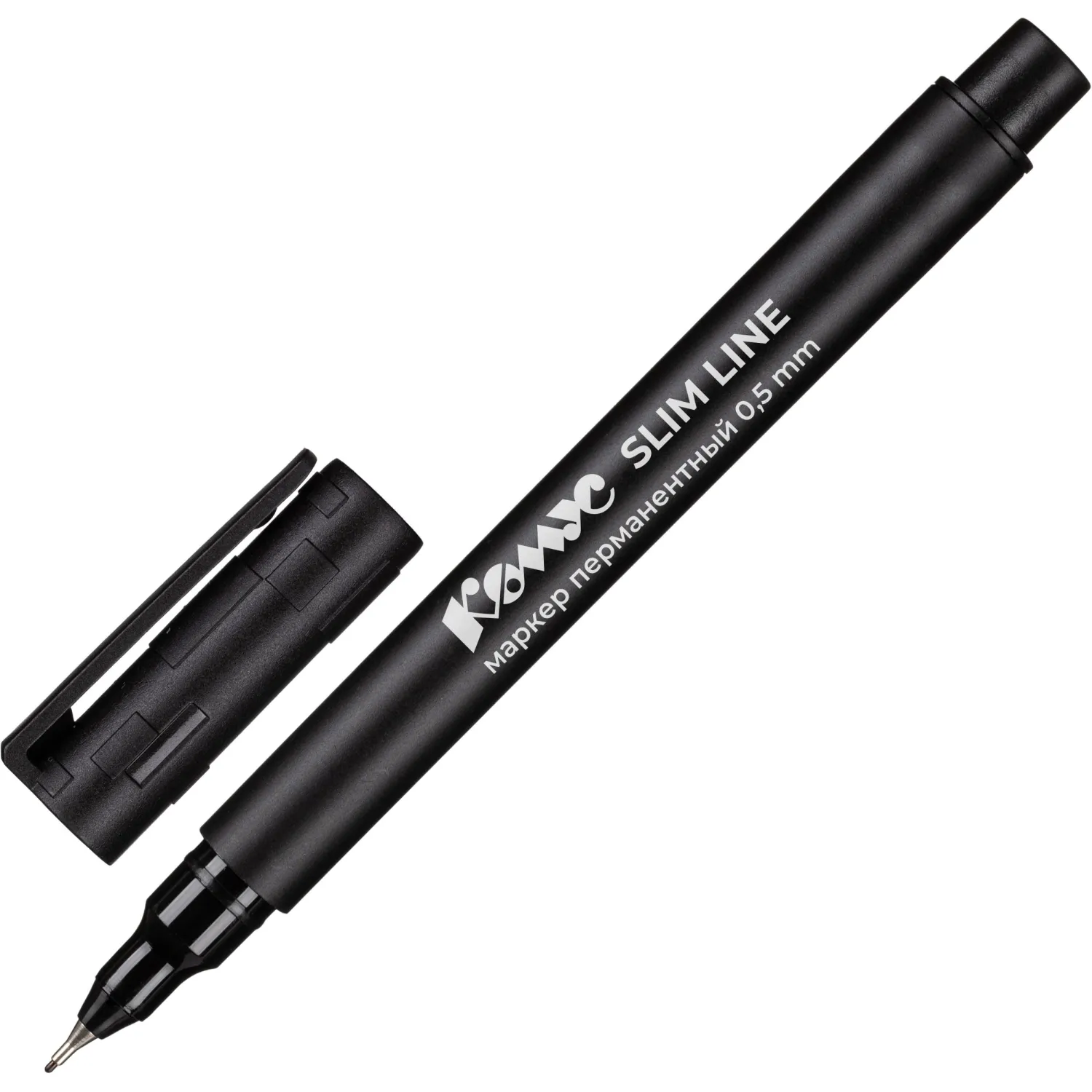 Маркер перманентный Комус, 0,5 мм, черный, игольчатый наконечик