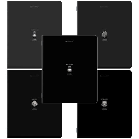 Тетради ДЭК А5 48 л. КОМПЛЕКТ 5 шт., BRAUBERG, скоба, клетка, SoftTouch, "PIXEL", 404922