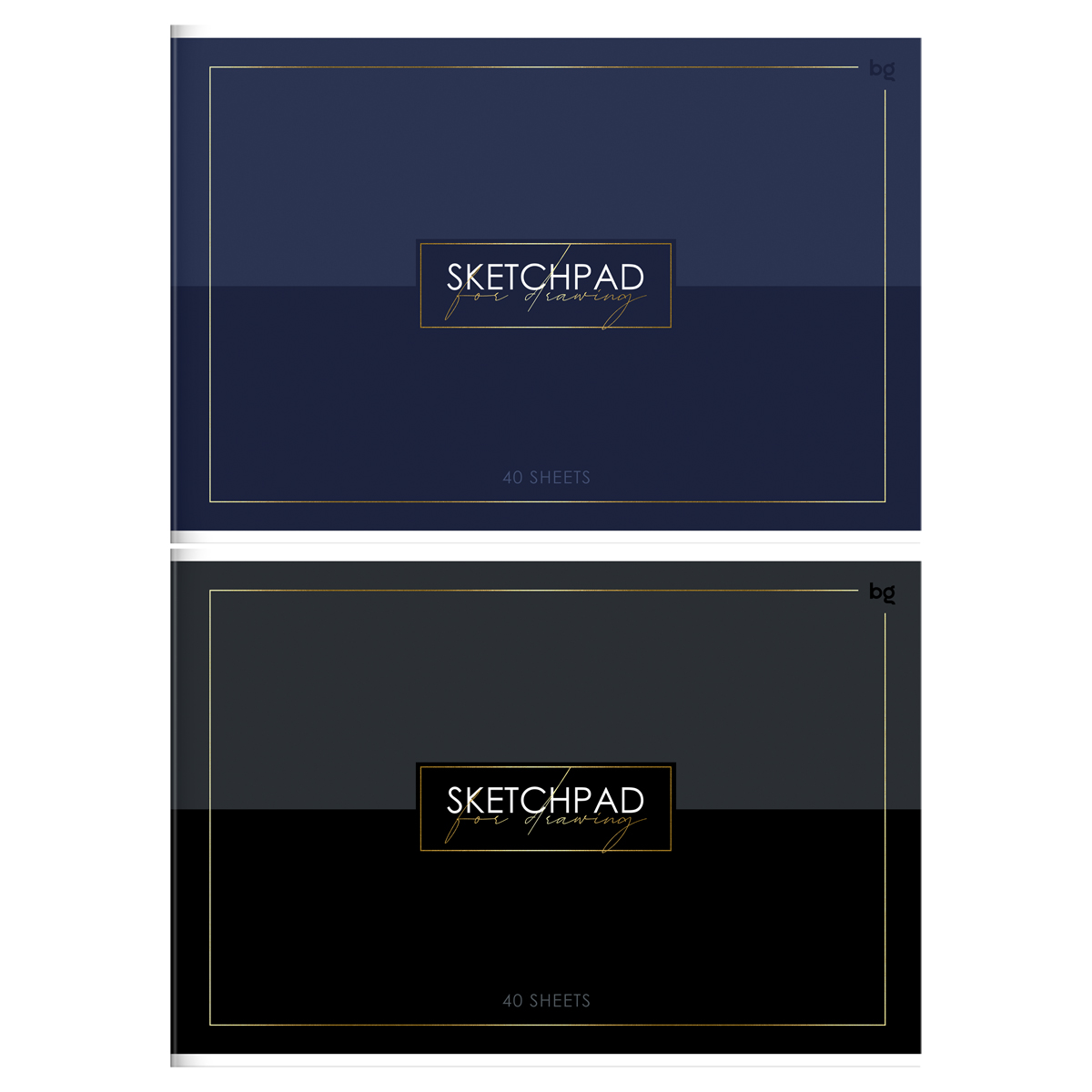 Альбом для рисования 40л., А4, на скрепке BG "Minimal", тиснение фольгой