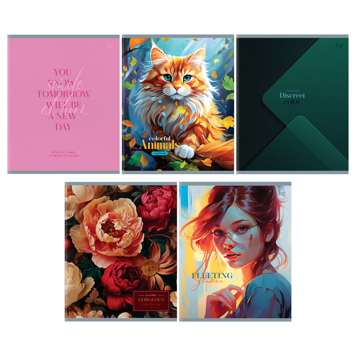 Тетрадь 48л., А5, клетка BG "Микс-5, универсальный", вд-лак