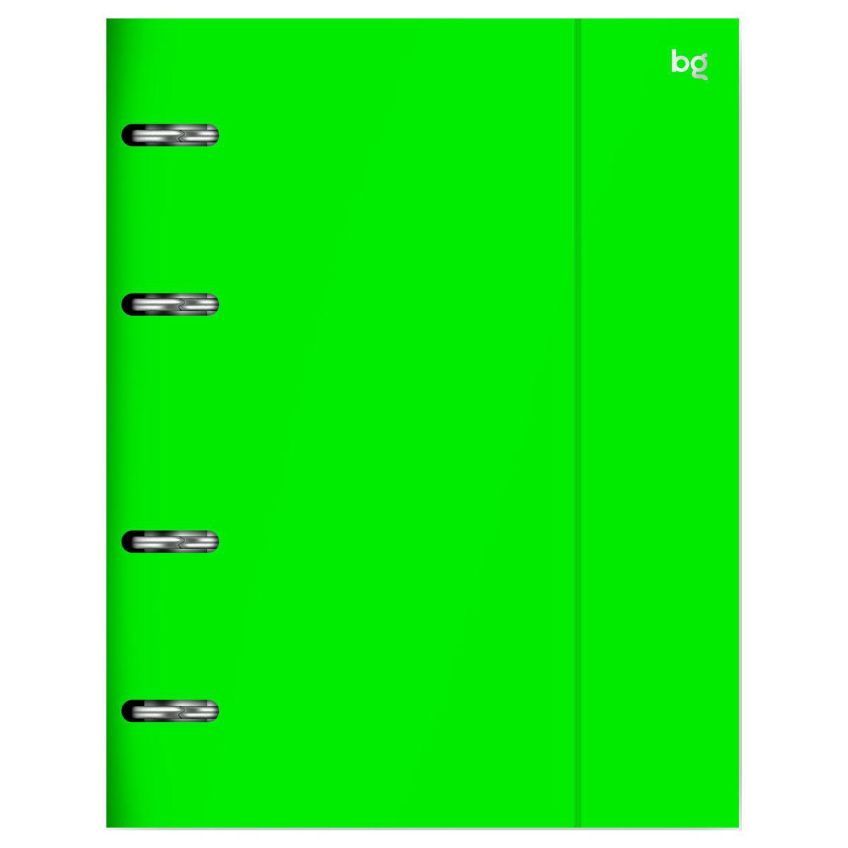 Тетрадь на кольцах А5, 120л., BG "Neon", пластиковая обложка, салатовый, с резинкой