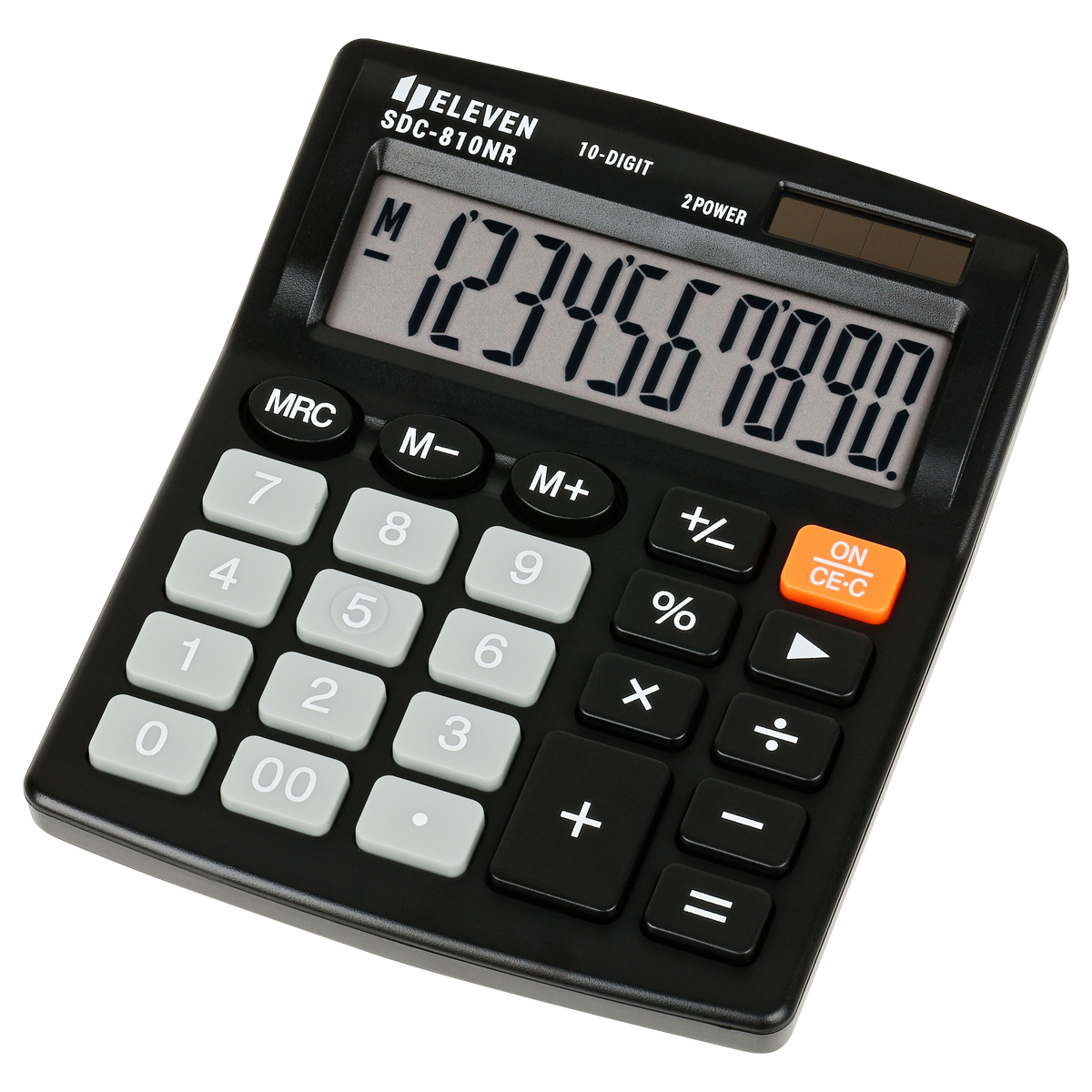 Калькулятор настольный Eleven SDC-810NR, 10 разрядов, двойное питание, 102*124*25мм, черный