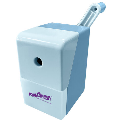 Точилка механическая ЮНЛАНДИЯ "Cats", для чернографитных и цветных карандашей, корпус голубой, 272001