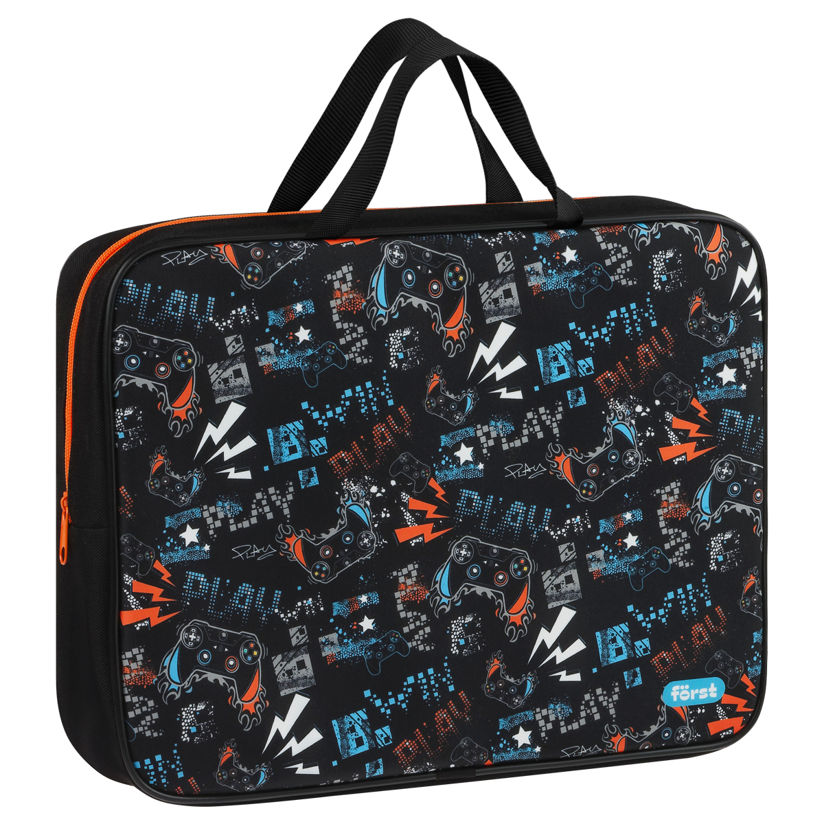 Папка текстильная с ручками 1 отделение, А4 Först "Flawless Victory", 350*265*80мм, текстиль, на молнии