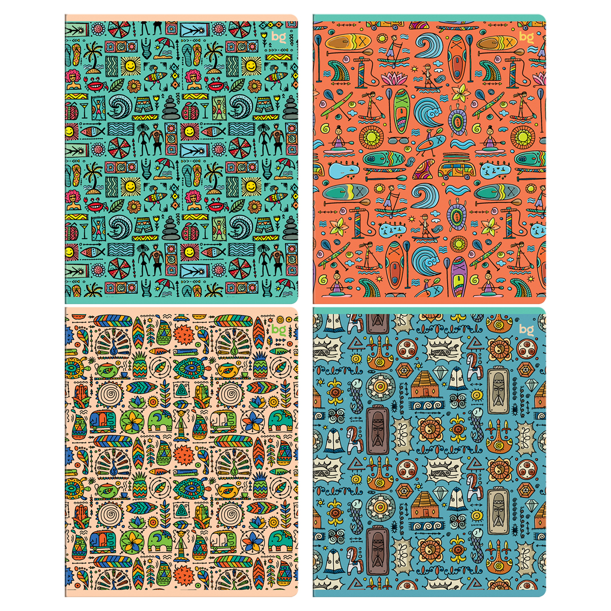 Тетрадь 48л., А5, клетка BG "Орнаменты ", микро sandy-touch лак