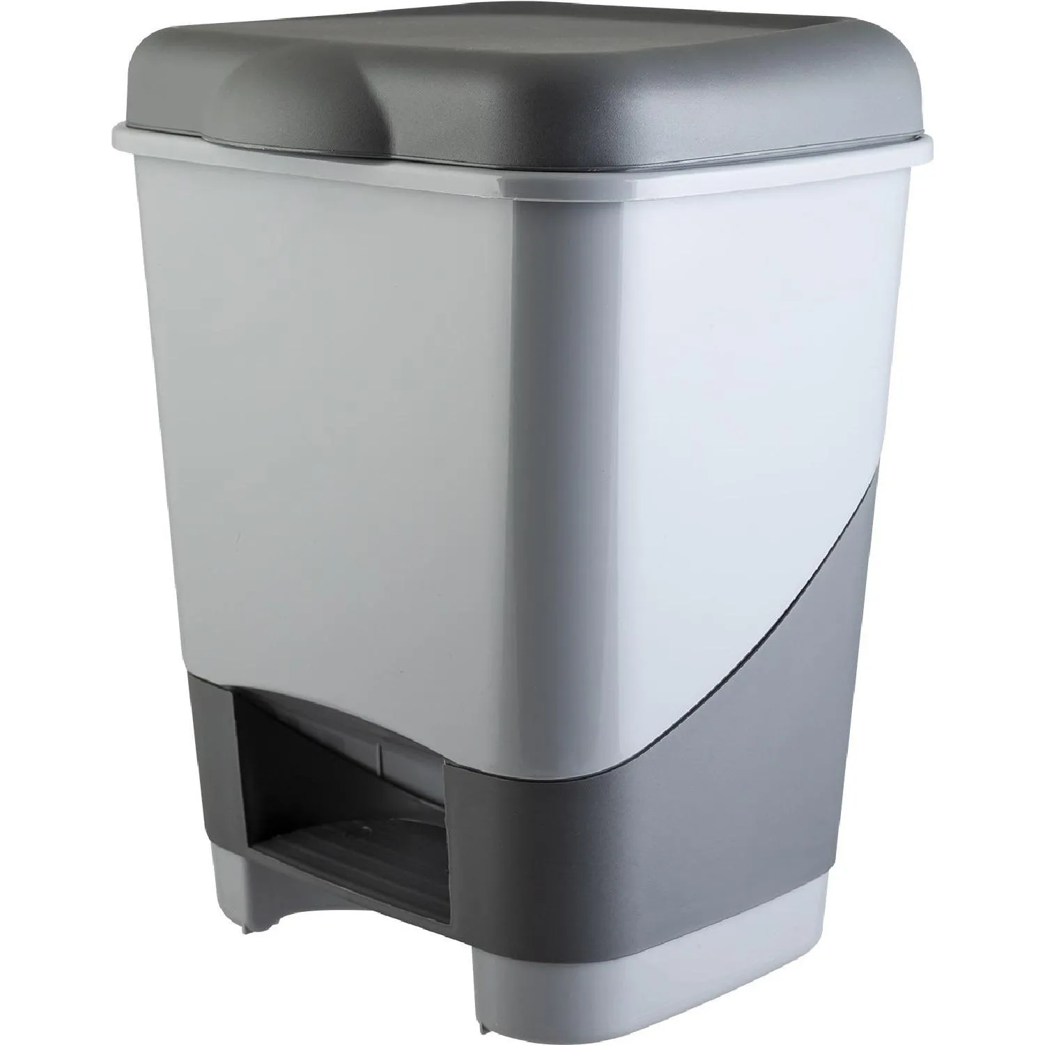 Контейнер для мусора пластик 20л прям сер с пед и крышк 325х1100х680мм_428