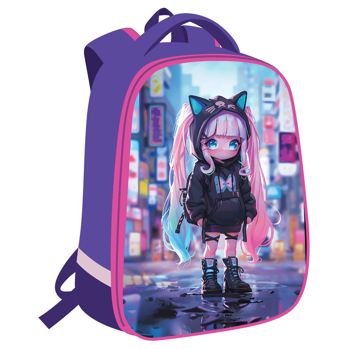 Ранец ArtSpace School Friend "City style" 39*30*18см, 2 отделения, 2 кармана, анатомическая спинка