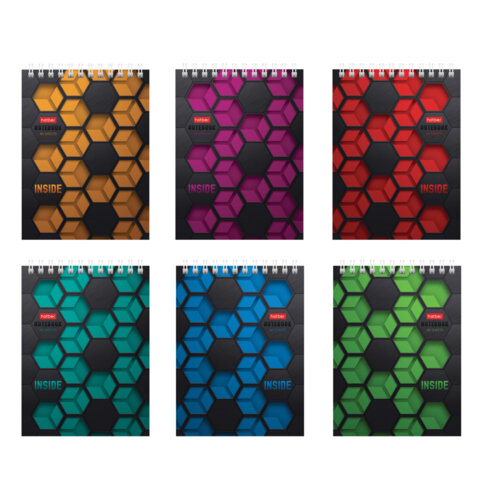 Блокнот МАЛЫЙ ФОРМАТ А6 40л, гребень, картон, клетка, HATBER, INSIDE, 080475, 40Б6В1гр