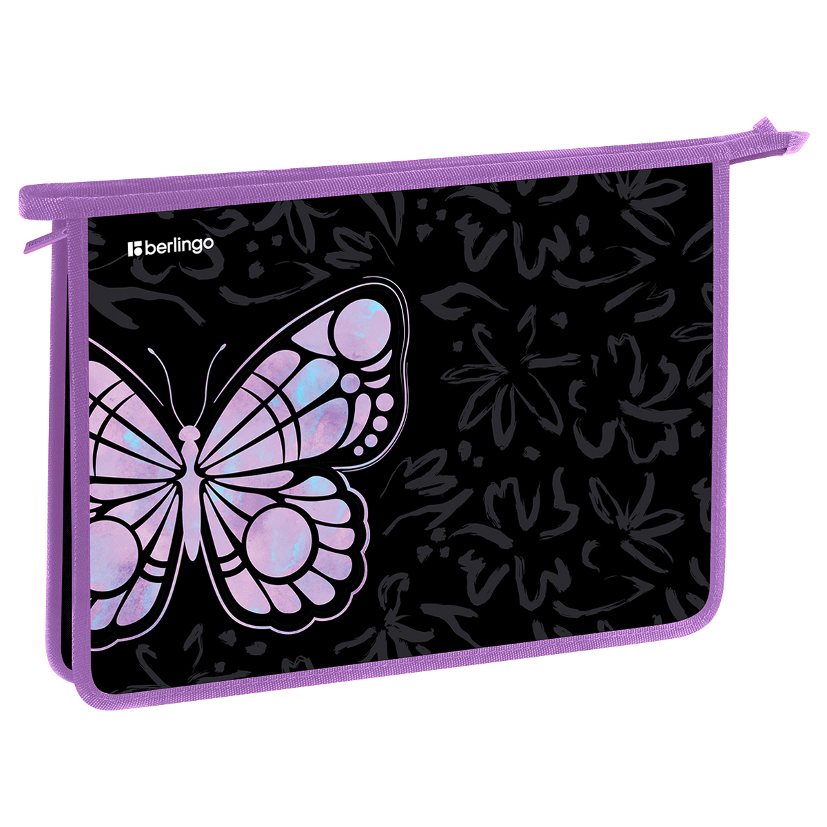 Папка для тетрадей 1 отделение, А4 Berlingo "Butterfly Effect", 340*245*40 мм, пластик, на молнии