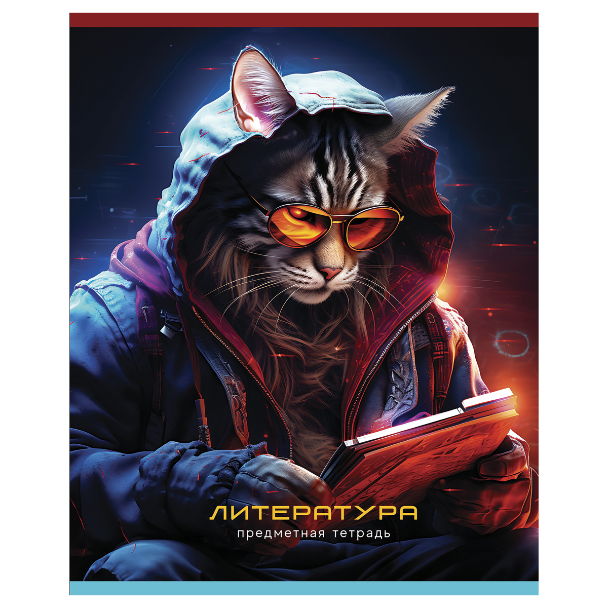 Тетрадь предметная 48л. BG "Мир будущего" - Литература, металлизированный картон