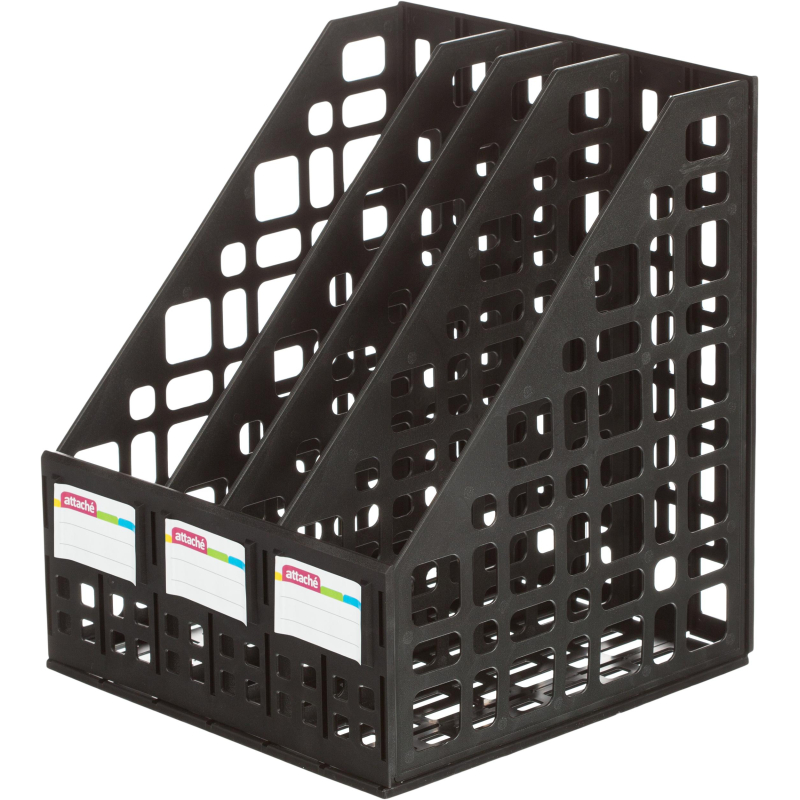 Лоток для бумаг Attache сборный вертикальный 4 отделения 240 мм чер ЛТ83АЕ