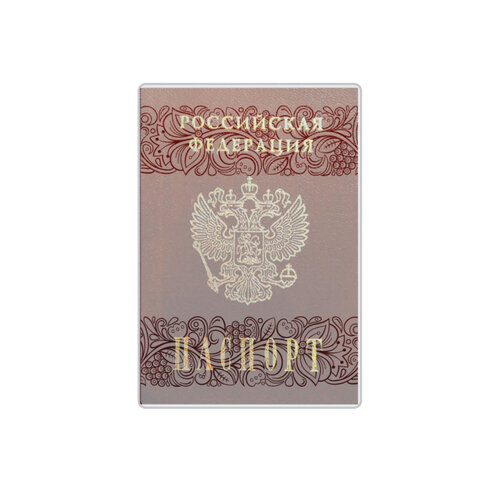 Обложка для паспорта прозрачная с матовым рисунком, ПВХ, ДПС, 2203.180.М