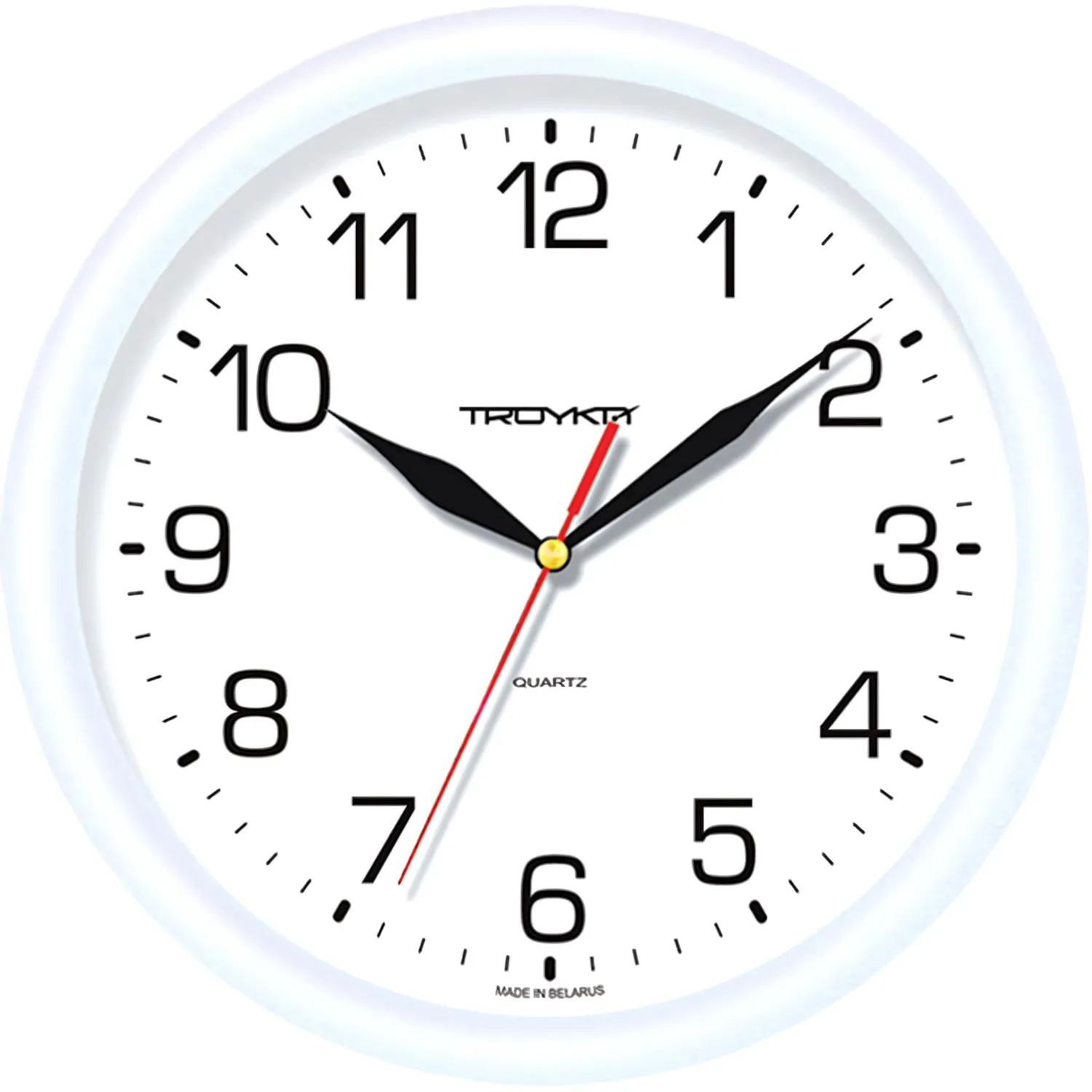 Часы настенные Troyka 21210213 круг., d245мм, плав.ход, пластик