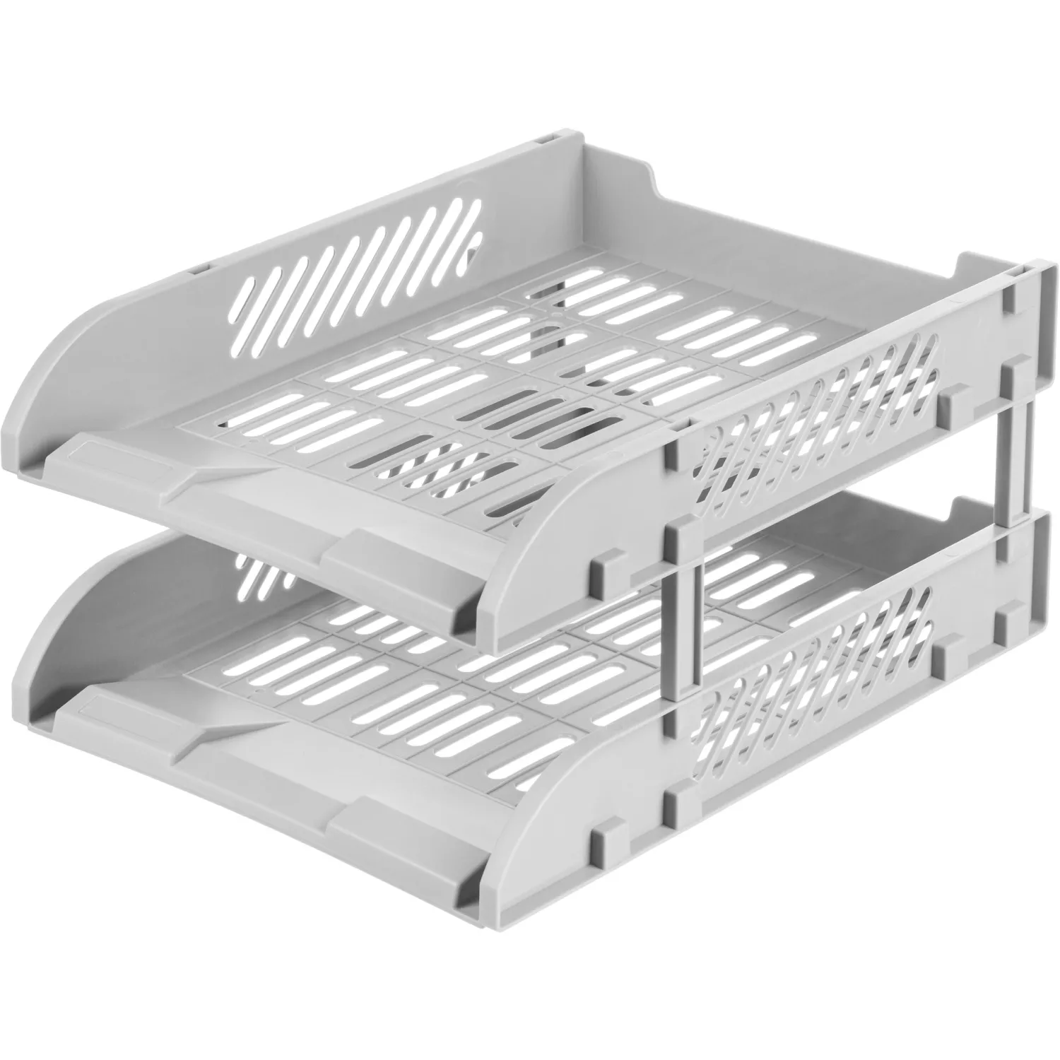 Лоток горизонтальный для бумаг Deli E9212, 2шт/наб, 325x241x155мм,пласт,сер