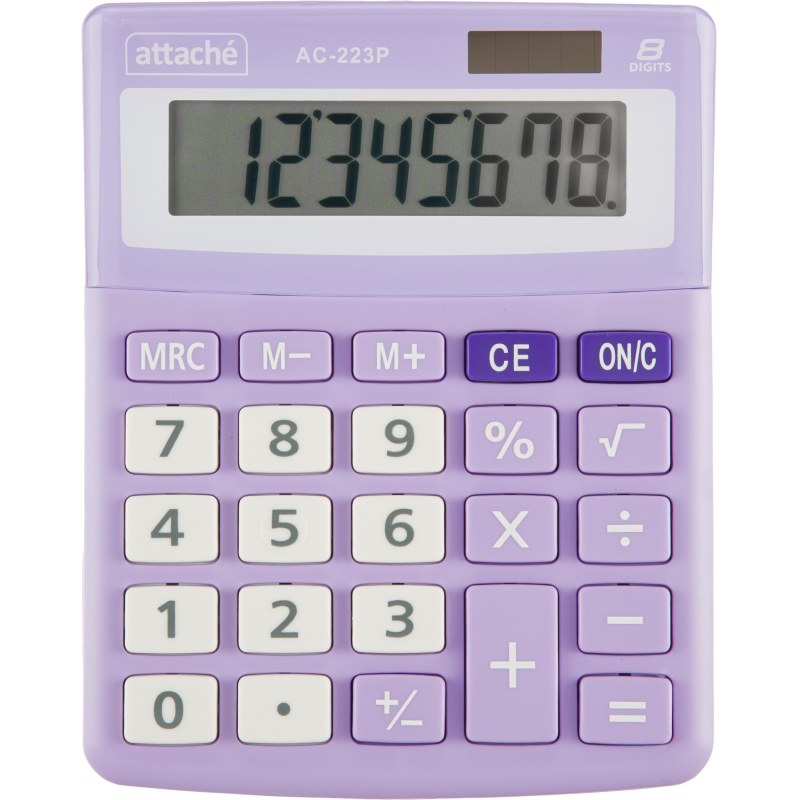 Калькулятор настольный Attache, AС-223P,8р,двойное питание, фиалетовый