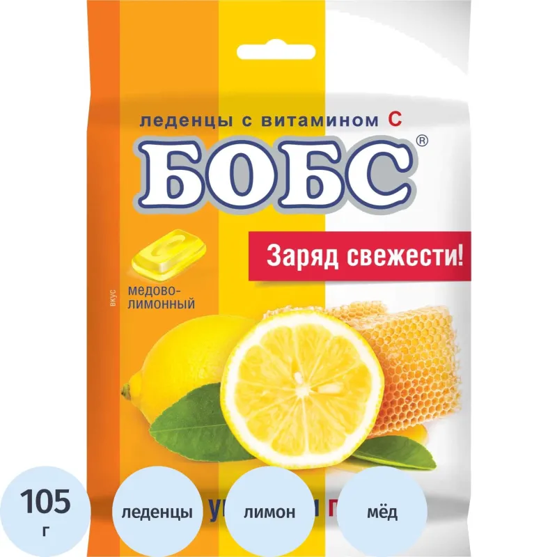Леденцы БОБС медово-лимонный с вит. С, 3х35г, BS-8-2