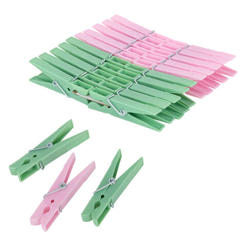 Прищепки бельевые 7,4 см, КОМПЛЕКТ 20 штук, пластик, ассорти, PRIMILA (ПРИМИЛА) STANDARD, 700517