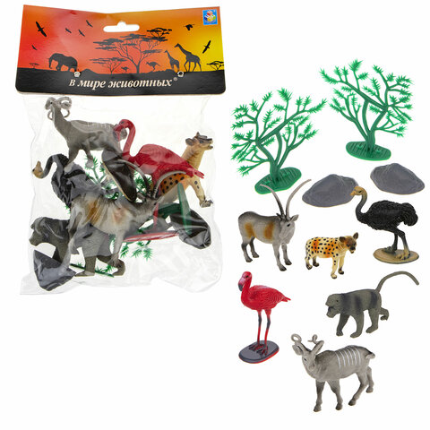 Игровой набор Фигурки животных "Животные Африки", 10 см, "В мире животных", 10 видов,, Т53855