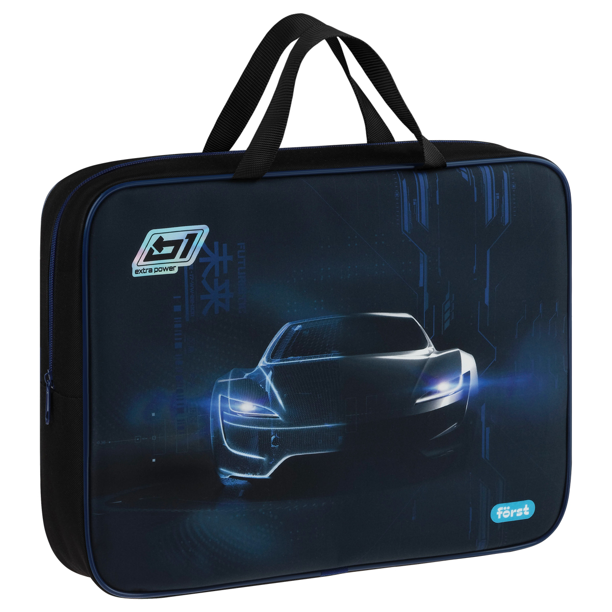 Папка текстильная с ручками 1 отделение, А4 Först "Extra Power", 350*265*80мм, текстиль, на молнии