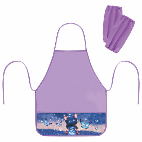 Фартук с нарукавниками для уроков труда BRAUBERG, 3 кармана, 46x54 см, "Night catcher", 273642