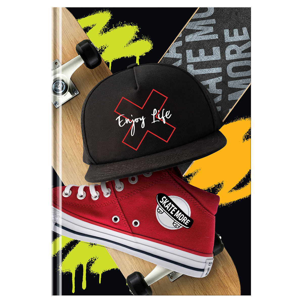 Ежедневник недатированный А5, 160л., 7БЦ BG "Mad skate", глянцевая ламинация