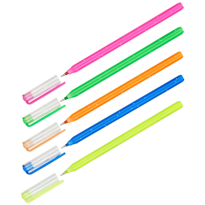 Ручка шариковая OfficeSpace "Funfair neon"синяя, 0,6мм, на масляной основе, штрих-код