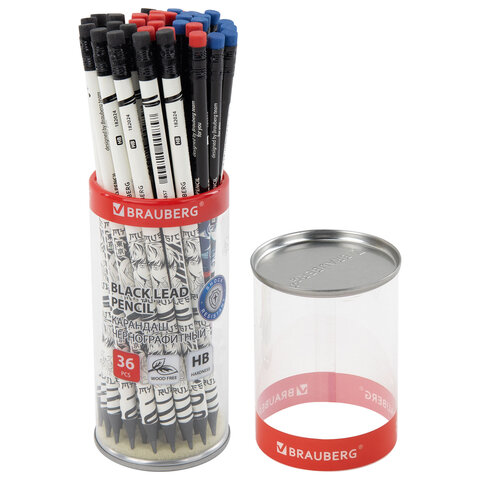 Карандаш чернографитный с принтом BRAUBERG "MANGA", 1 шт., HB, с ластиком, корпус ассорти, 182024