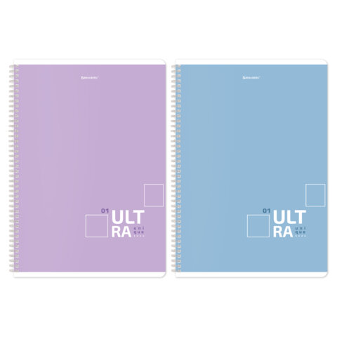 Тетради ДЭК А4 96 л. КОМПЛЕКТ 2 шт. BRAUBERG гребень, клетка, матовая ламинация, "UltraTone", 404883