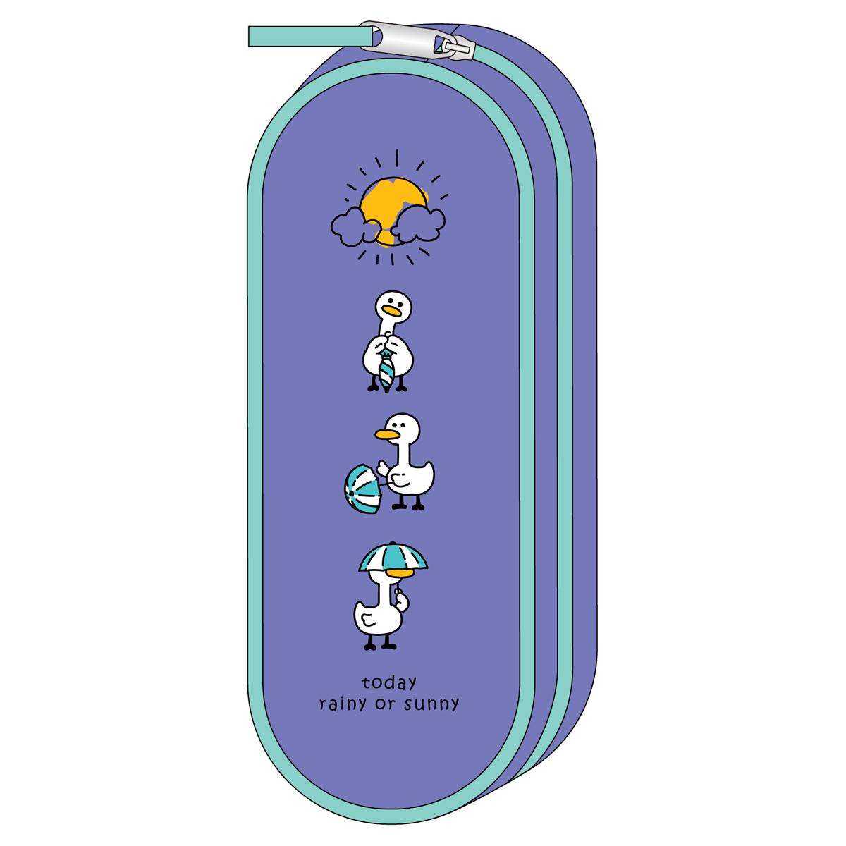 Пенал 210*80*45 ArtSpace "Goose and umbrella", корпусный, полиэстер