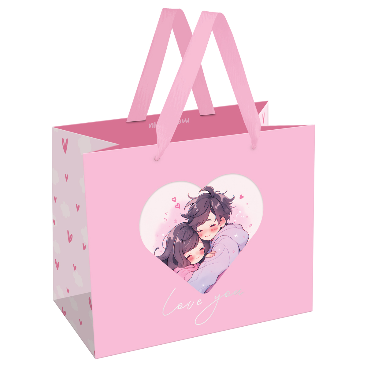 Пакет подарочный 23*18*10см MESHU "Cute couple",  матовая ламинация