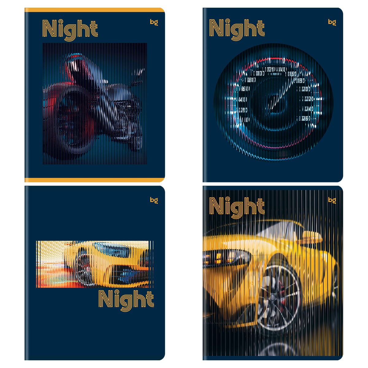 Тетрадь 96л., А5, клетка BG "Night", выб. лак