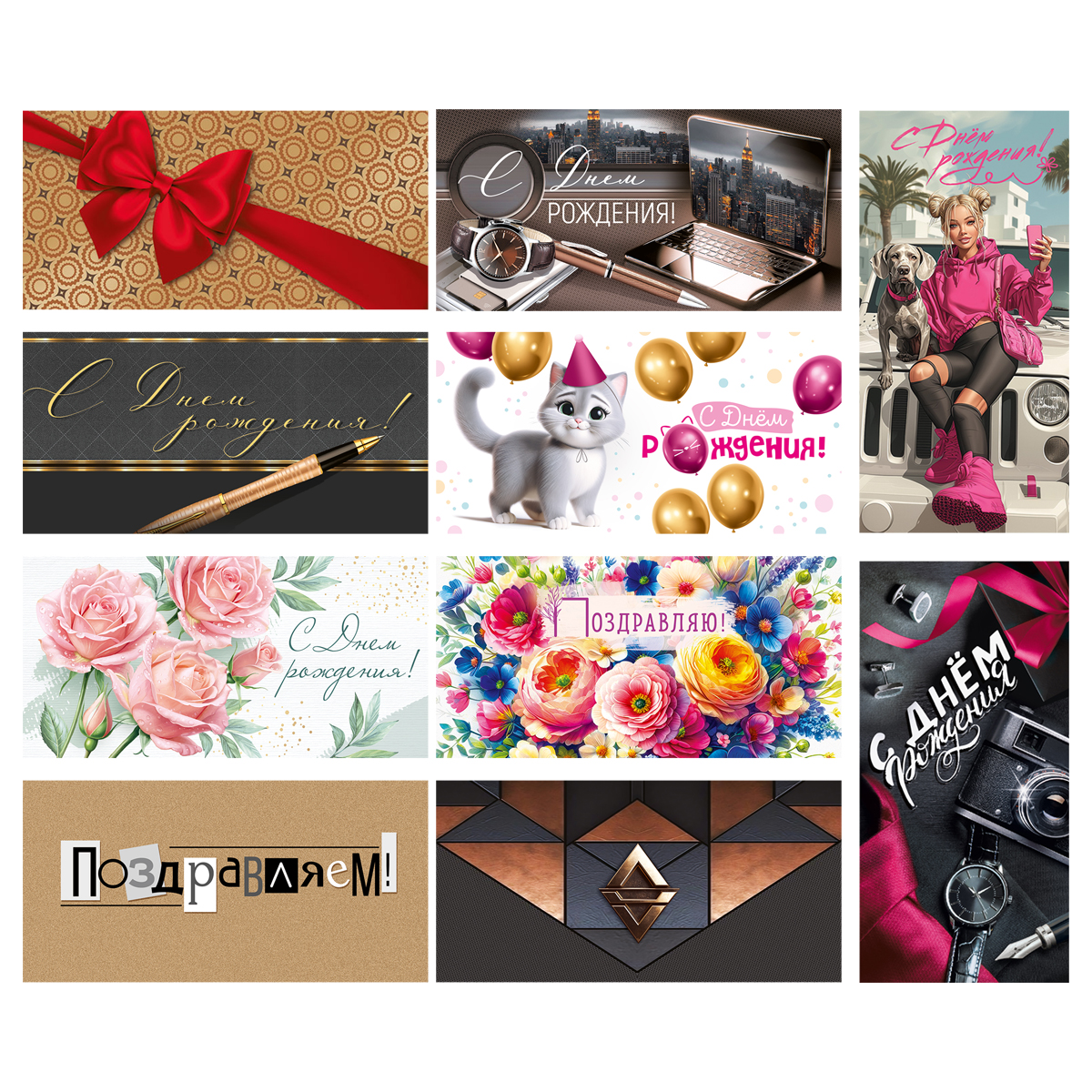 Конверт для денег Горчаков ГК "Ассорти №20", 84*168мм, 10 дизайнов