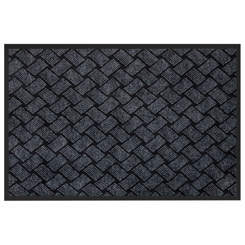 Коврик придверный 60х90 см, СЕРЫЙ, влаго-грязезащитный, 450 г/м2, плетение, PRIMILA KRAFT, 701050