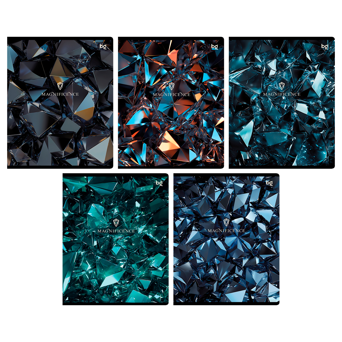 Тетрадь 48л., А5, клетка BG "Magnificence", глянцевая ламинация