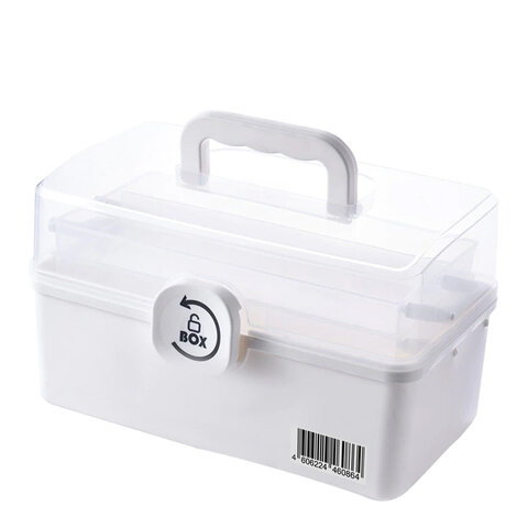 Аптечка большая домашняя органайзер для хранения с наполнением, 46 предметов, DASWERK, 881117