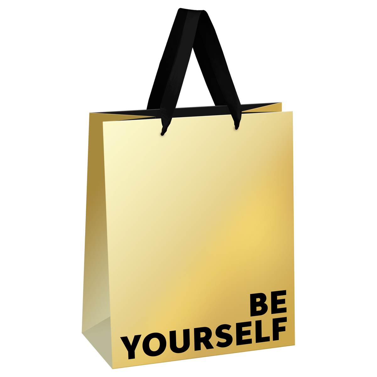 Пакет подарочный 18*23*10см MESHU "Be yourself",  матовая ламинация